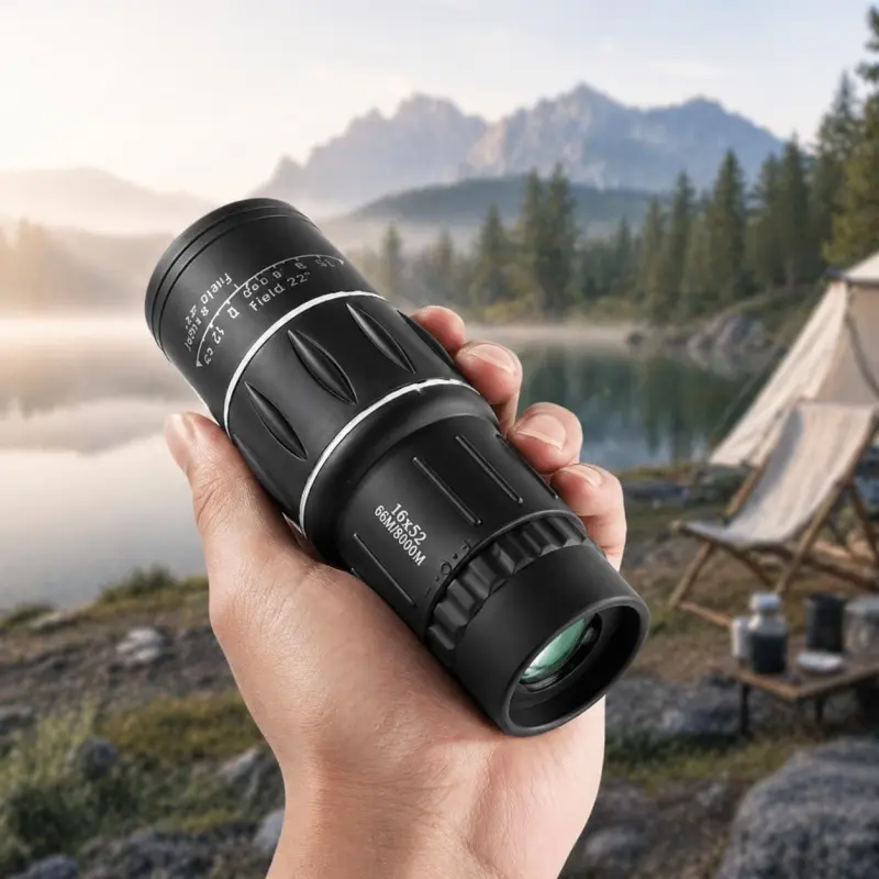 16x52 monocular Telescope, Portable High Magnification Telescope HD Clear View for Outdoor Bird Watching Travel, Black for Bird Watching Stargazing Hunting Hiking Essentials Camping and Wildlife Watching Water Resistant