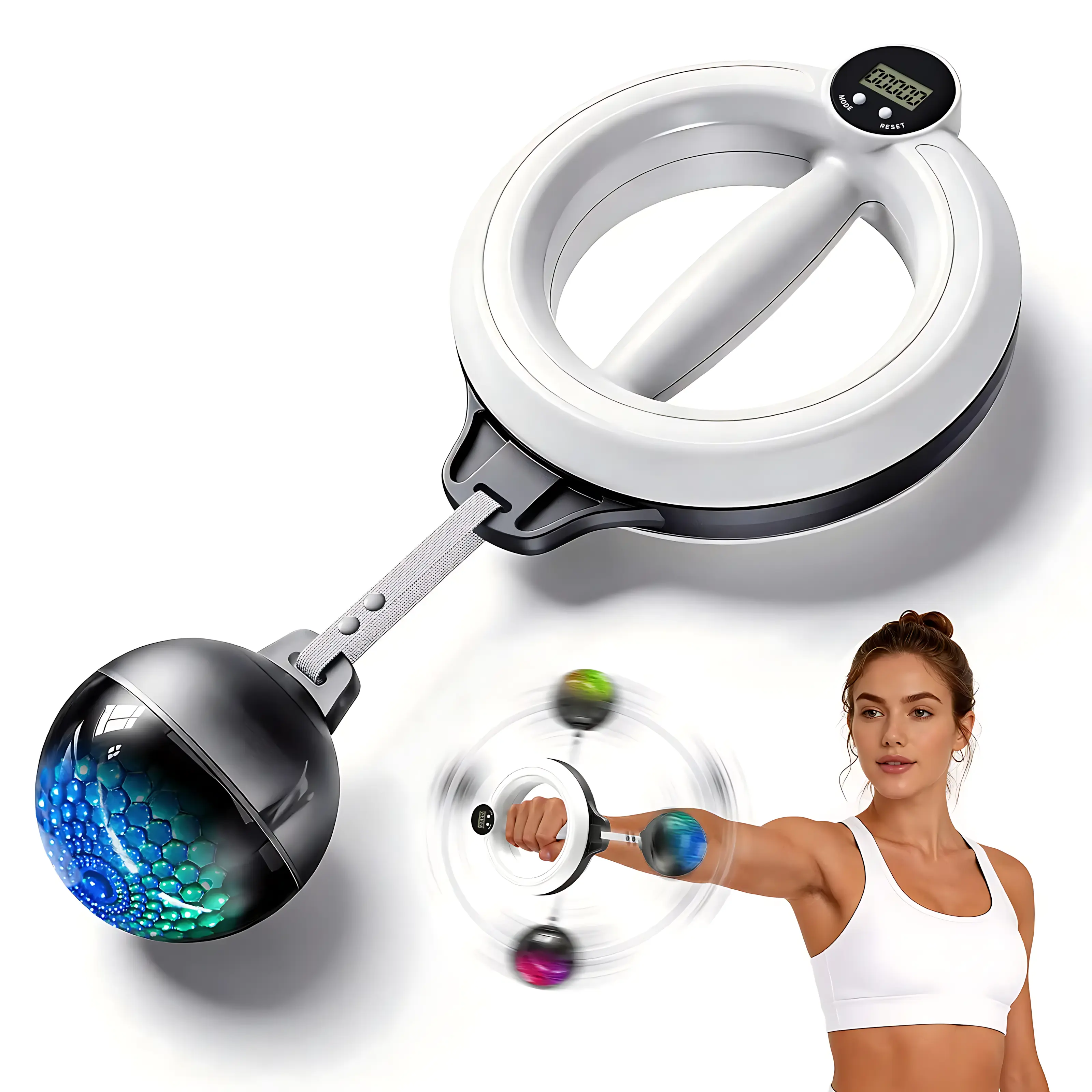 360° Rotating Wrist & Forearm Trainer for Men and Women, Upper Body Strength Tool for Arms, Shoulders & Chest, Portable Home and Gym Fitness Equipment Summervibes