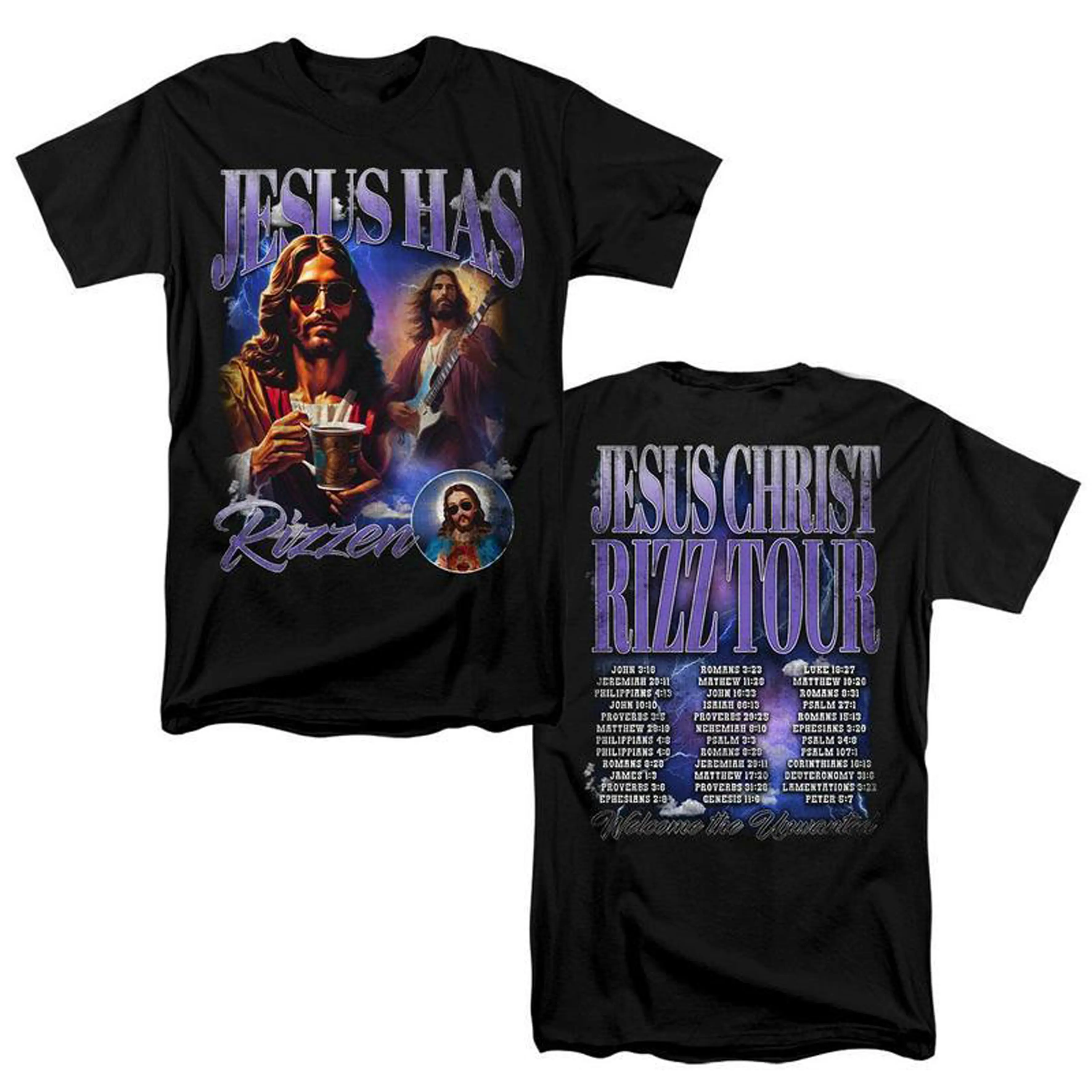 Jesus has Rizzen Portrait Funny T-Shirt