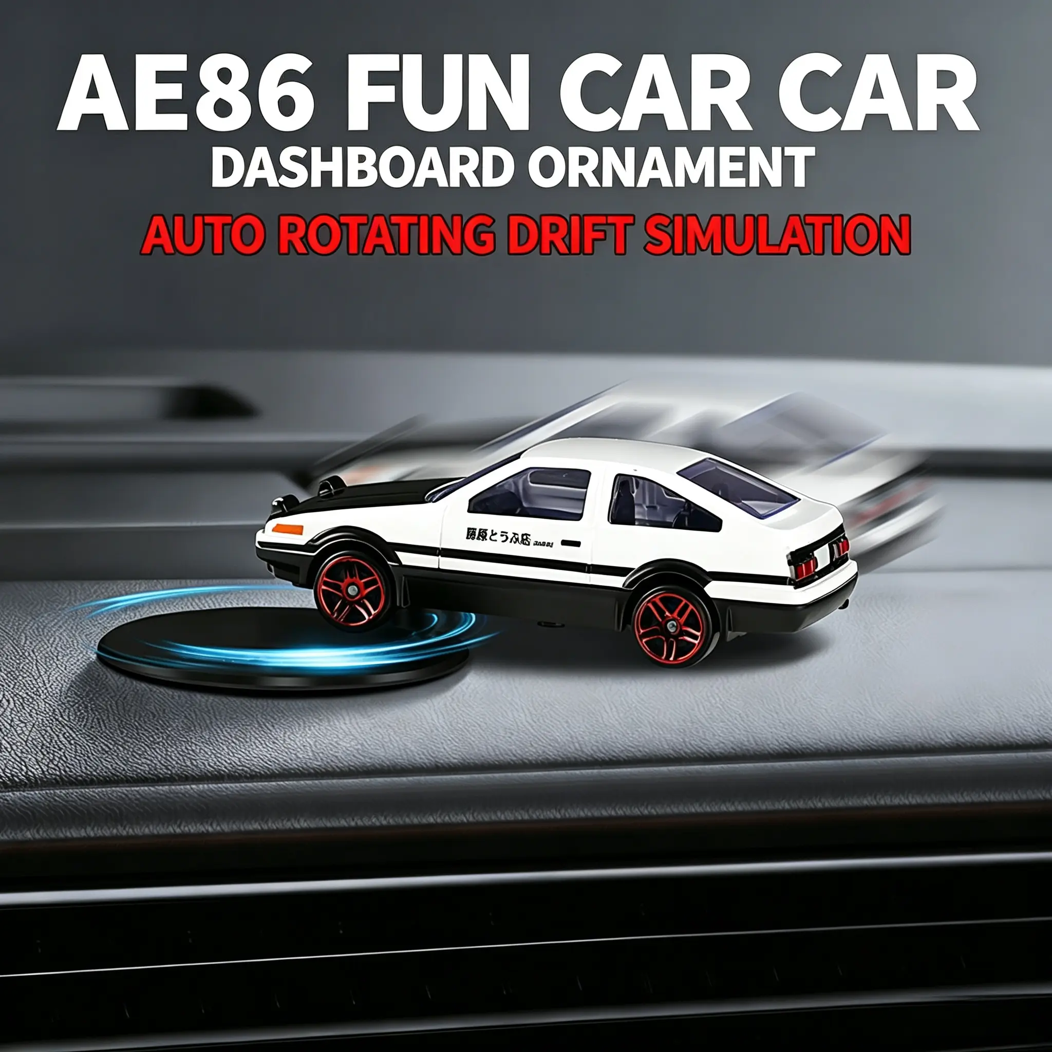 Car-mounted drift AE86 metal ornament — creative in-car drift decor for men and women