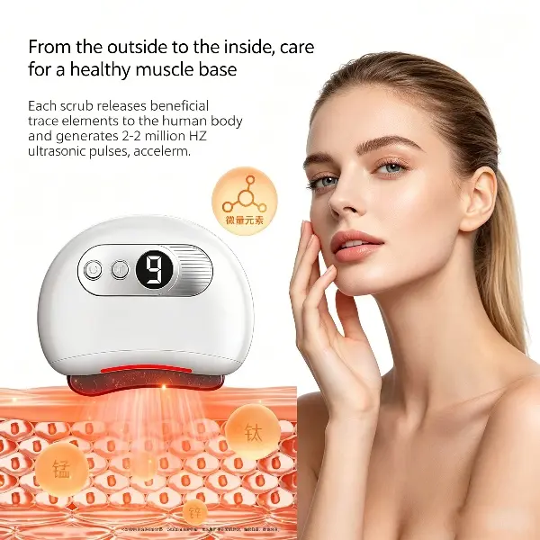GLR-888 Electric Bian Stone Gua Sha Massager - 9-Gear Heat & Vibration, Far Infrared Heating, Wireless Portable Facial Scraping & Skin Lifting Tool for Beauty & Personal Care campingessentials