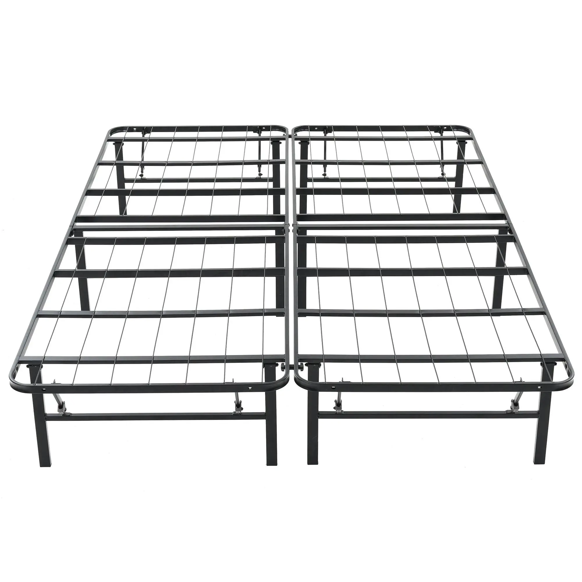 Hercules Folding Metal Bed Frame, 14 Inch Platform Mattress Foundation, Queen