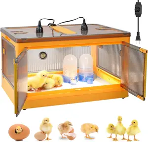 Brooder Box for Chicks Chicken Brooder Box Kit with Heater Chicks Warmer Brooder Plate Ducks Tent Pen Thermometer for 20 Ducks Bedding Indoor Quail Brooder (23.62”x16.53”x13” Yellow)