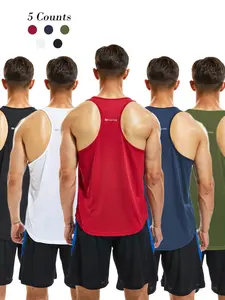 Men's Letter Print Round Neck Sports Tank Top, Loose Sporty Breathable Quick Drying Racerback Tank Top, Gym Clothes, Gym Clothes Workout, Gym Apparel, Athletic Workout Clothing, Fitness Clothes Tops