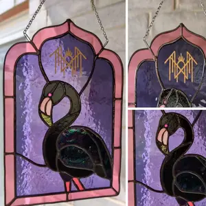 Sleep Token Purple Flamingo Suncatcher Window Hanging Acrylic Window Decor For Home