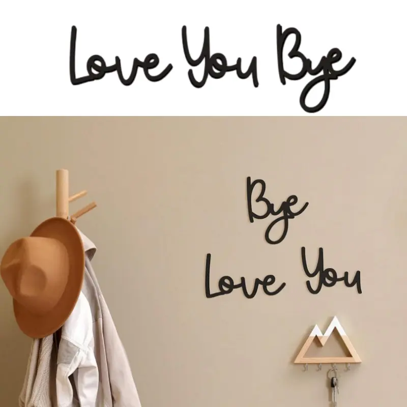 【Back to School】Wooden Wall Hanging Sign, 1 Set Love You Bye Wall Decor, Wall Art for Home Living Room Bedroom, Home Decor, Room Decor, Bedroom Ornaments, Wooden Letter Plaque, Custom Plaque, Decorative Wall Plaque-MM1