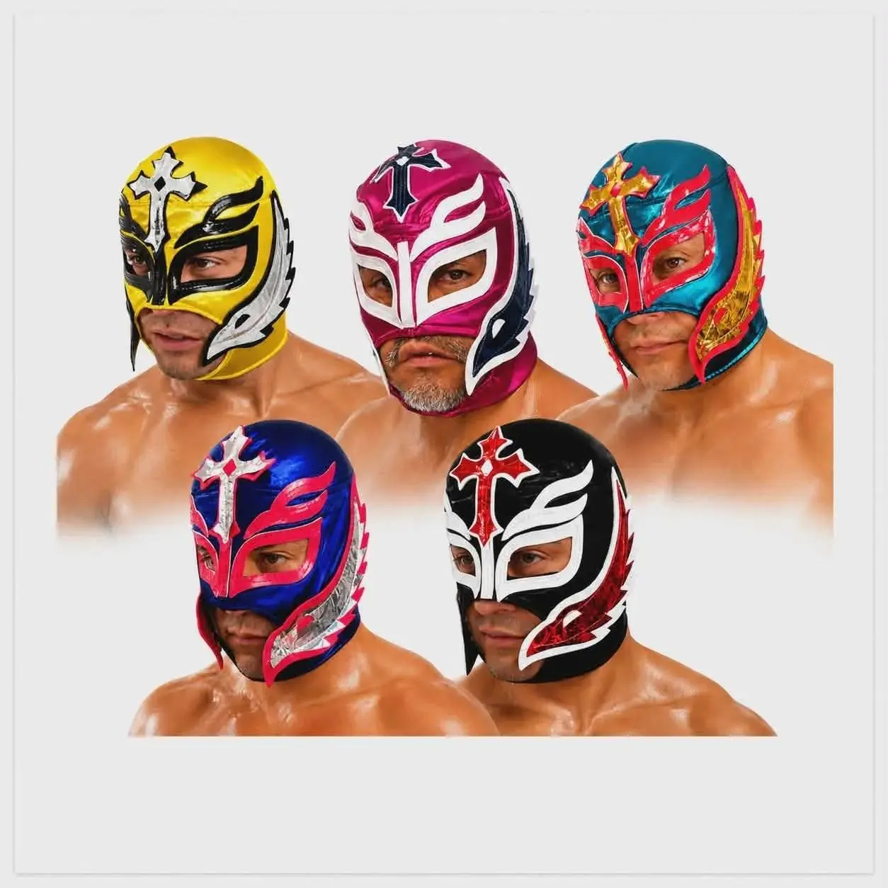 Adult Rey Misterio Lucha Libre Wrestling Mask - Cool Breathable Fabric Teal Mask Design Themed Headwear, Comfortable Festive Party Accessory, Ideal Gift for Wrestling Fans