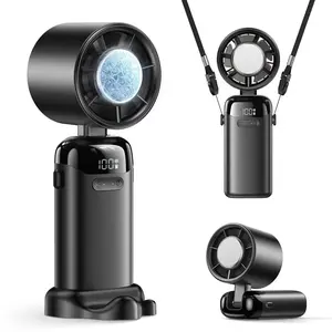 4-in-1 refrigeration portable  handheld turbo fan with 200 speed settings, 21,000 revolutions per minute, 12hour cooling, digital display, 120° rotation, USB charging, mini handheld personal fan.Suitable for travel, indoor use, and office desk usage