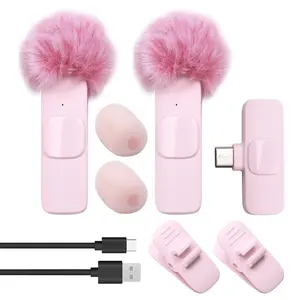 Mini Wireless  Microphone for iPhone, iPad, Android - Bluetooth Lapel Phone Microphones for YouTube Video Recording - Clip on Lav Mic for Tiktok Interview Podcast Vlog