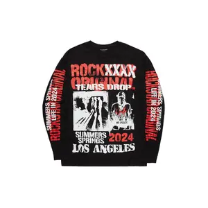Omer Black Long Sleeve Graphic T-Shirt