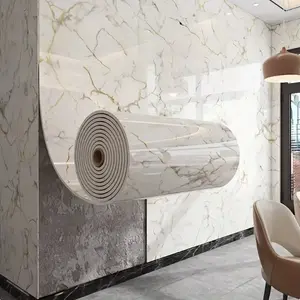 Peel-and-Stick Marble Visual Wall Decal for Refined Atmosphere, Adds Depth to Kitchen and Bathroom Decoration, Convenient for Renters and Home Stylists, Self Adhesive Waterproof