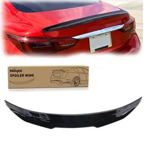 Nilight Glossy Black ABS Plastic Rear Trunk Lip Spoiler Wing - 49.2x5.4", No-Drill, Downforce Aid, Fit for Infiniti Q50 4-Door Sedan (2014-2024) Car Exterior Accessory