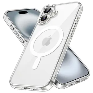 JETech Magnetic Case for iPhone 16 Series Compatible with MagSafe, Shockproof Phone Bumper Cover, Anti-Scratch Clear Back