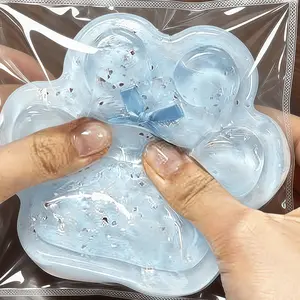 Transparent Cat Paw Squishy Toy with Glitter, Soft Slow-Rebound Stress Relief, Perfect for All Holidays, Office Desk Decor, Adult Relaxation Gift, Soft Squishy Sensory