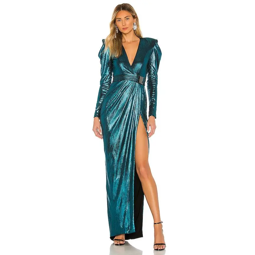 Zhivago Old Boyfriends Gown in Teal Metallic
