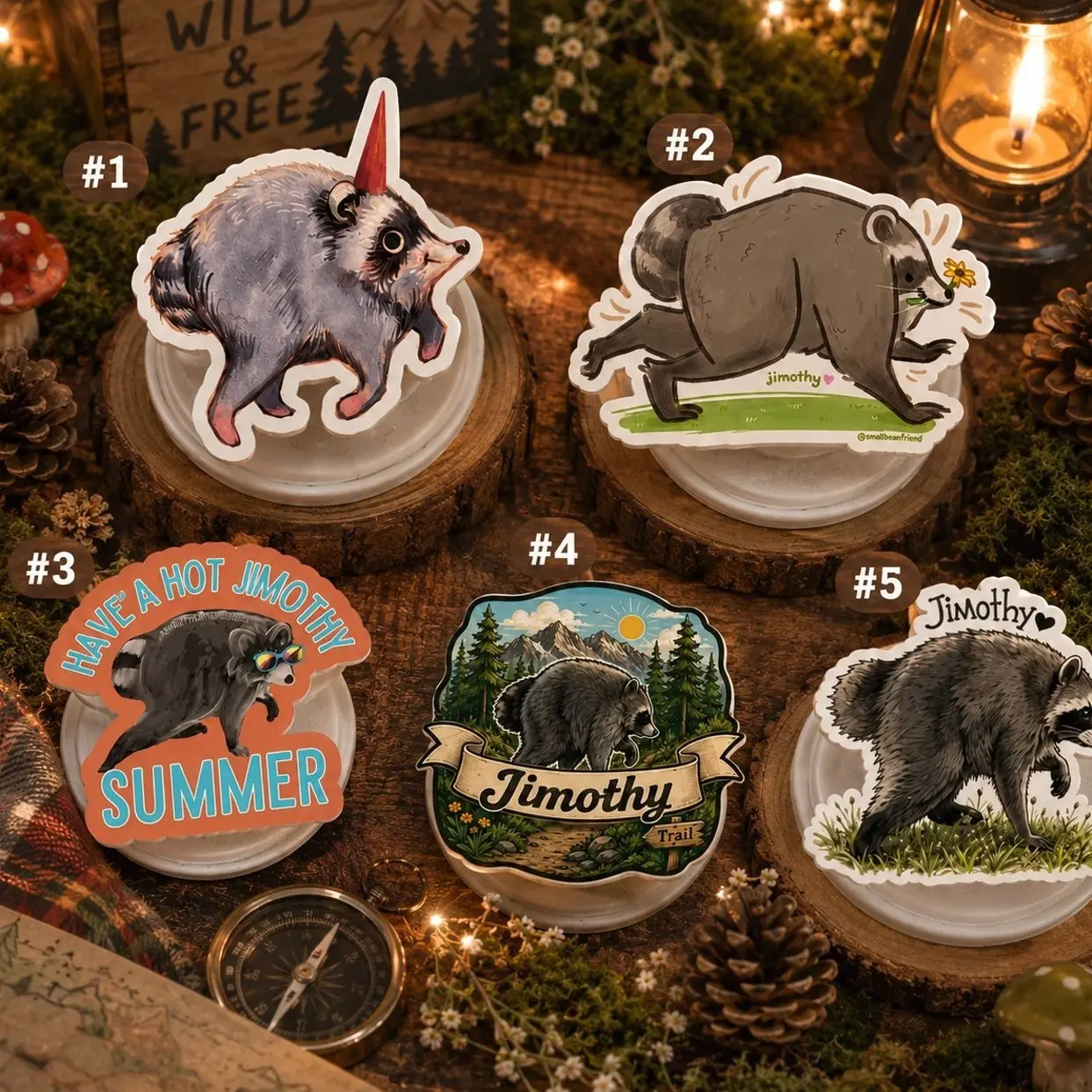 Jimothy Raccoon Magnetic Phone Grip | Cottagecore Raccoon Phone Stand