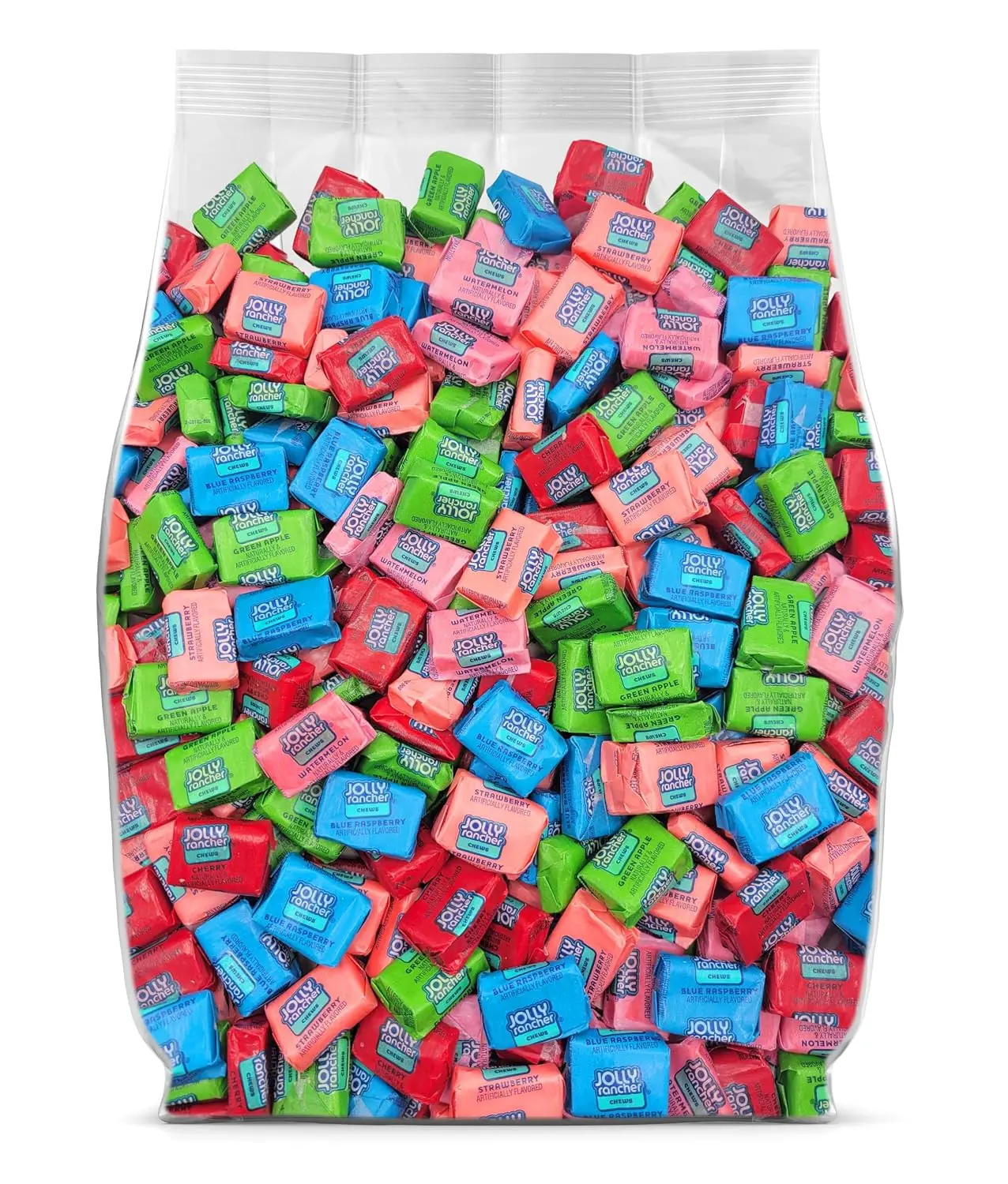 JollyRancher Chews Bulk Candy - 95 Individually Wrapped Assorted Fruit Flavored JollyRanchers Chews - Bulk Chewy Candy Pack - 95 Chewy Fruit Chews