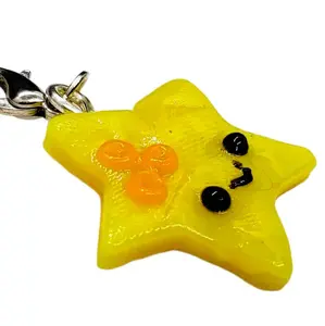 Handcrafted Kawaii Polymer Clay Miniature Pearlized Yellow Star Charm Collectible Mini Clay Charm
