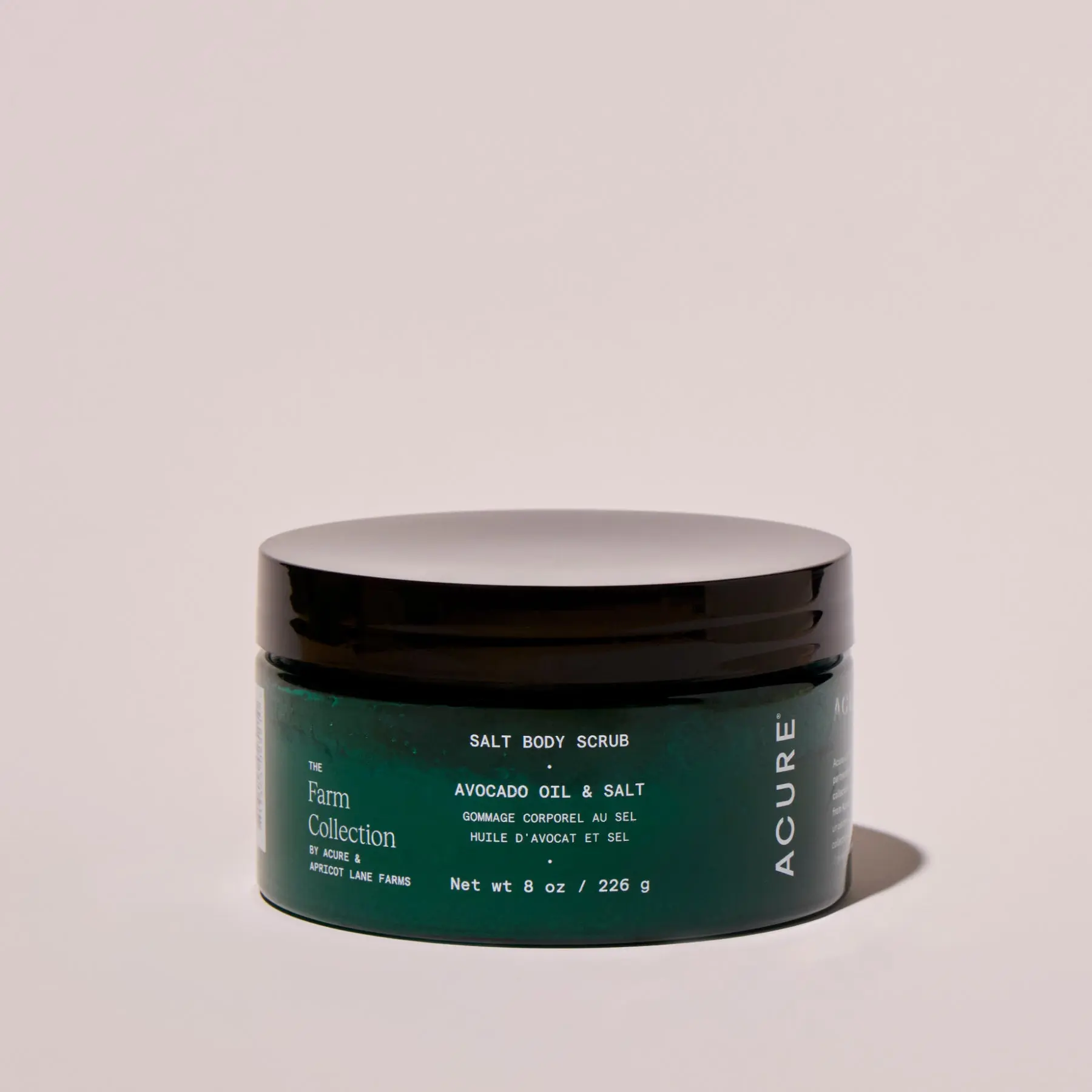 Acure Salt Body Scrub with Avocado Oil & Sunflower Oil for Exfoliating Gel Cleansing and Skin Repair 8 oz