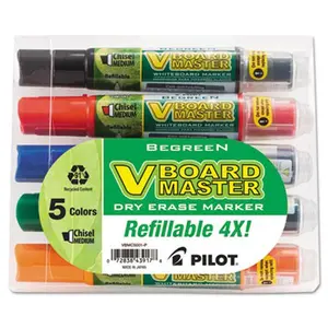 Pilot BeGreen Dry Erase Marker Assorted Chisel 5 per Pack