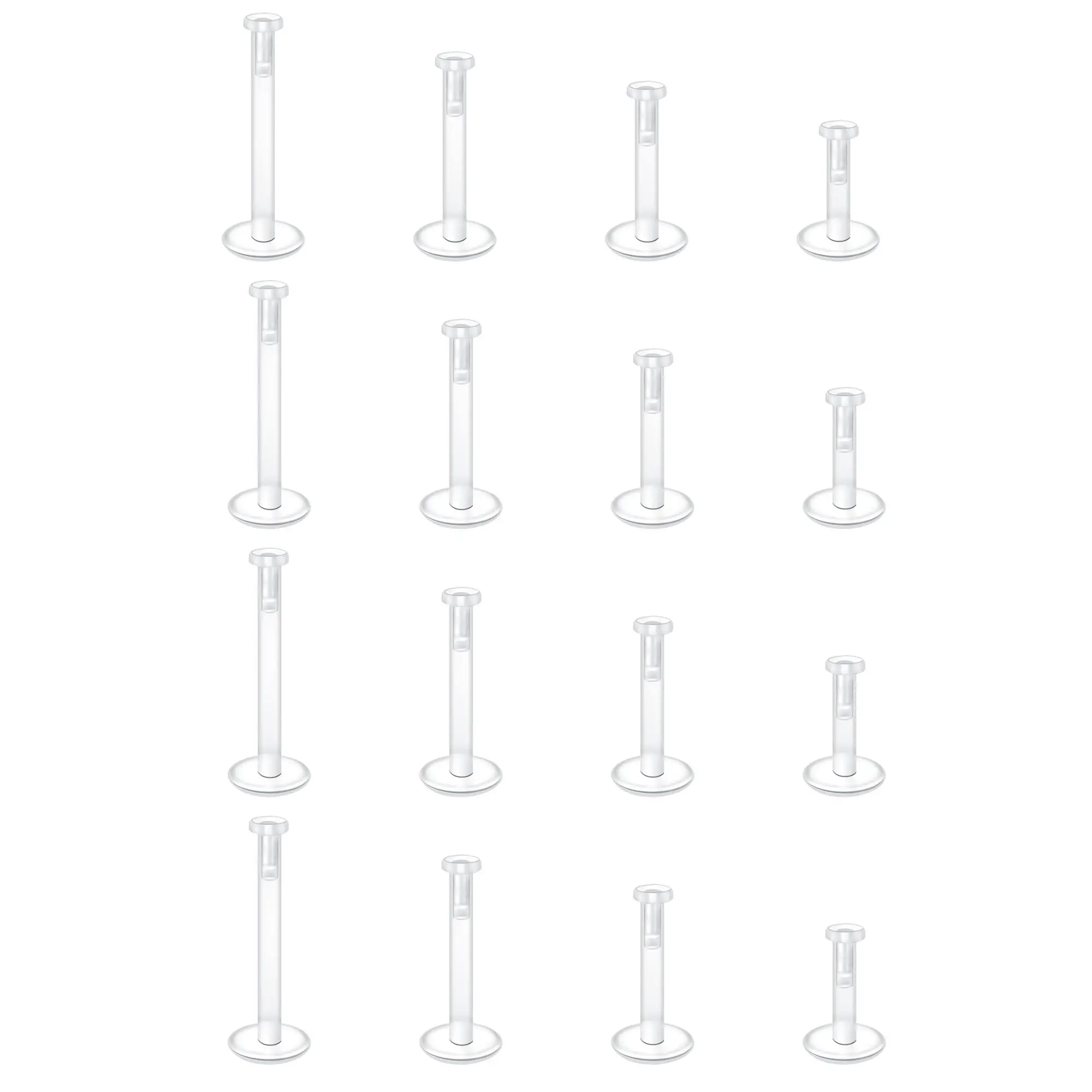 Clear Earrings Plastic Earrings for Sports 16g Clear Cartilage Earrings Stud Plastic Helix Tragus Earring Medusa Monroe Piercing Retainer Clear Lip Rings Labret Retainers for Work Surgery Clear Silicone Post Earring Studs