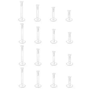 Clear Earrings Plastic Earrings for Sports 16g Clear Cartilage Earrings Stud Plastic Helix Tragus Earring Medusa Monroe Piercing Retainer Clear Lip Rings Labret Retainers for Work Surgery Clear Silicone Post Earring Studs