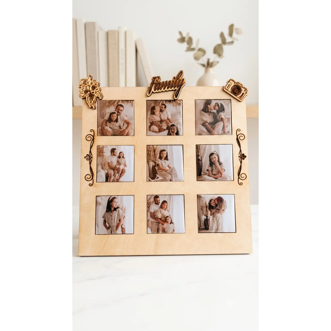Family Memories Photo Frame with 9 Personalized Magnets