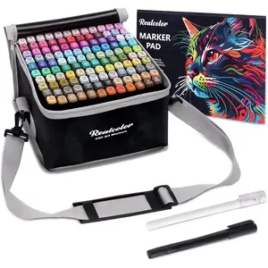 120 Alcohol Markers Set, Dual Tip Art Markers for Adult Coloring, Drawing, Sketching, Card Making, Illustration, Ideal for Artists, Designers & Crafters