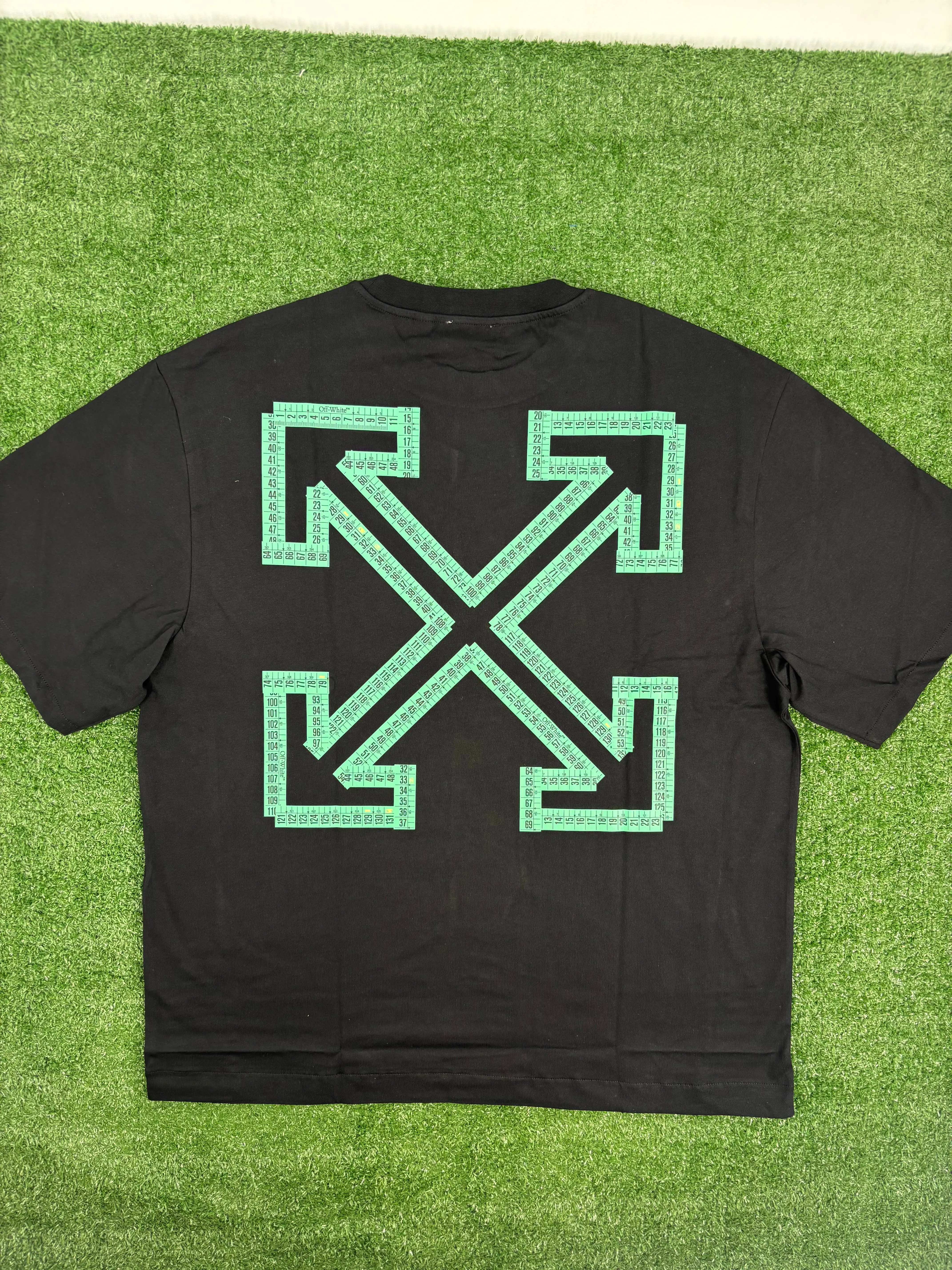 OFF-WHITE "Tape Arrows" Teal & Black T-Shirt Size XL