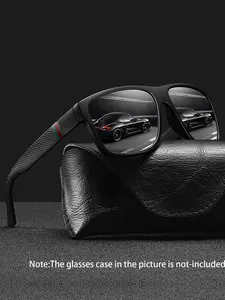 Trendy retro striped square sunglasses suit both genders, available in multiple colors. Features UV400 lenses for eye protection and spring hinges for comfort. Classic stripes enhance fashion appeal. Trendy casual sunglasses