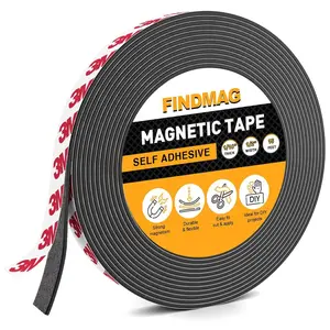 Magnetic Tape, 15 Feet Magnet Tape with Strong Self Adhesive Flexible Magnetic Strip Magnet Tape Roll Perfect for Craft and DIY Projects, For Whiteboards & For Fridge Organization-1/2 Inch