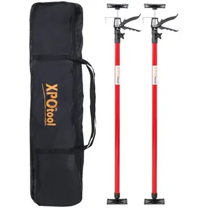 XPROtool 2-Pack Steel Adjustable Support Pole 3rd Hand System, 45-114 Inches with Carry Bag, 66 lbs Capacity for DIY Home Projects, Crown Molding, Woodworking Projects
