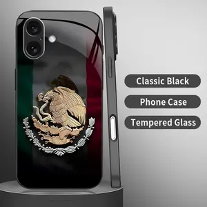 [Magnetic Design]Mexican Golden Eagle Emblem and national flag New Glass Case Design Suitable for iPhone 17 16,15,14,13,12,11 Plus Pro Max Smartphone Cellphone 985