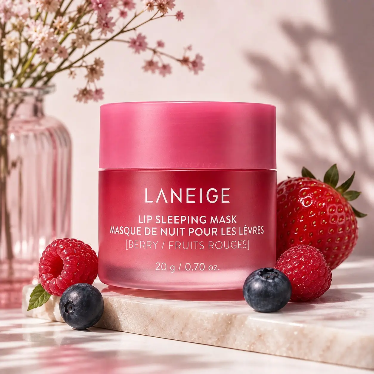 Laneige Lip Sleeping Mask, Berry-Flavored Hydrating Lip Care for Nighttime Use, Beauty & Personal Care Essential