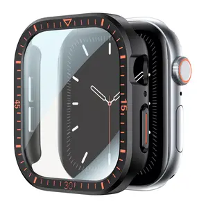 Protective case with sports scale bezel with HD Screen Film, Scratch-Resistant PC Material, Watch Screen Cover, Compatible with Apple Watch Series S11/S10/9/8/7/6/5/se/se2/se3/ultra
