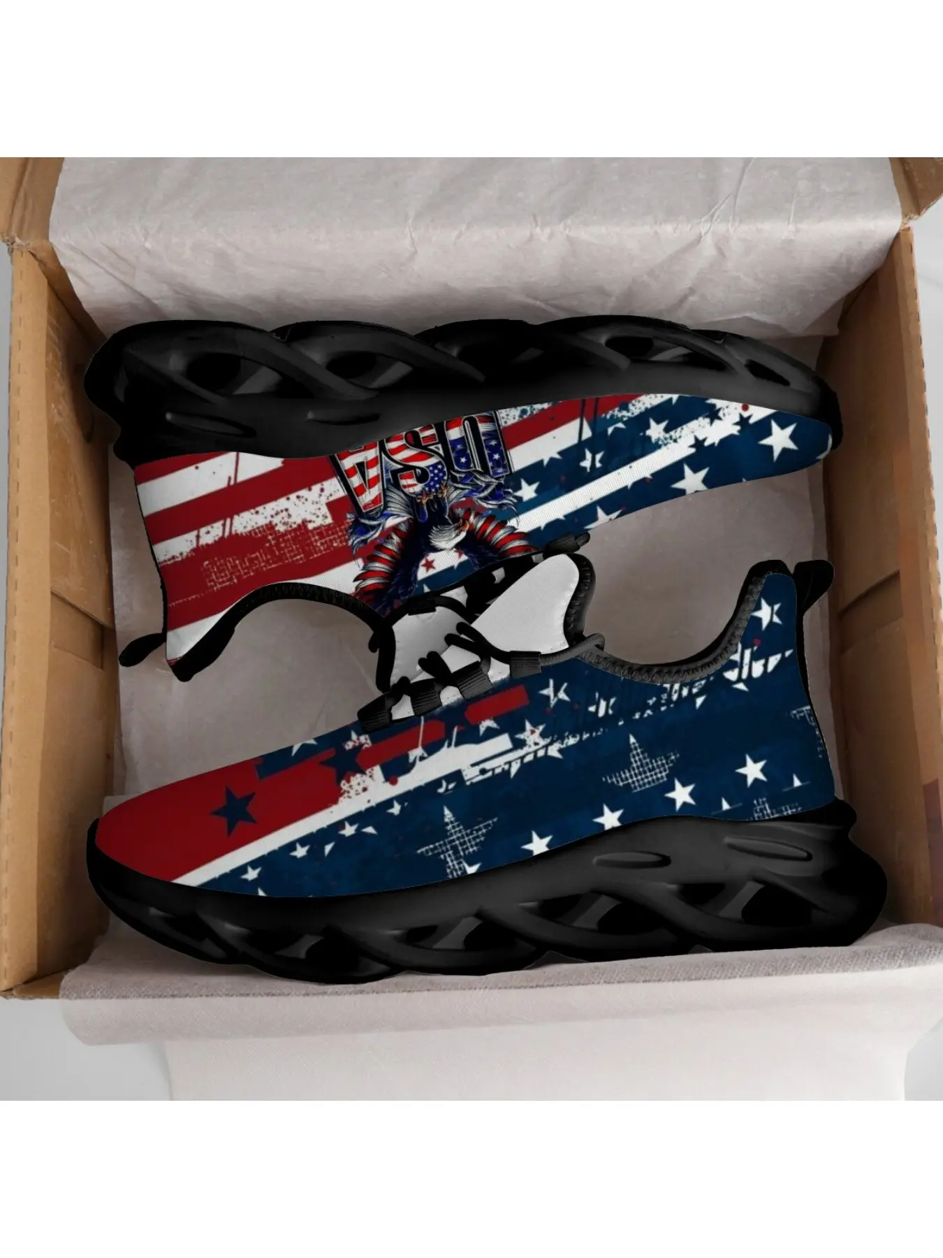 American 250 Independence Day Exclusive American Flag Couple Sneakers PatrioticPrint Unique men woman Casual Shoes Daily Playwear for Mesh Lace-Up Premier Low Top Soled Footwear Lace up trainers, Sneakers, Athletic Fashion Trainers