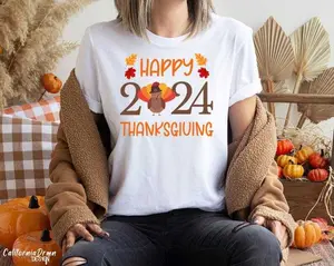 Thanksgiving 2024 Shirt, Turkey Sweatshirt, Happy Thanksgiving Shirt, Turkey Lovers Shirt Cricut Casual Womenswear Adjustable Clothing