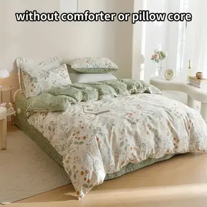 3pcs Spring Colors Floral Down Comforter Set, Soft Cozy Bedding Ensemble for All Seasons, Elegant Home Decor for Bedrooms