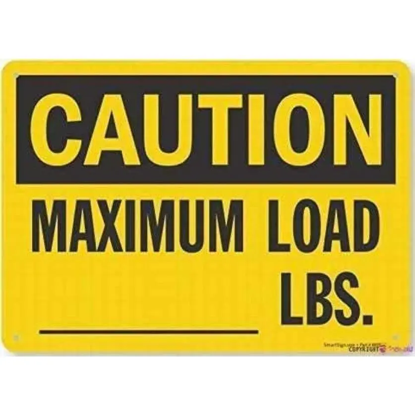 Street sign warning plaque Tin Wall Art 8''x12'' Caution: Maximum Load_ Lbs. For Property New Metal Aluminum Office Signs Outdoor & Indoor Sign