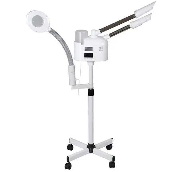 Zenstyle Professional Stainless Steel 3-in-1 Facial Beauty Machine - Durable Facial Beauty Instrument with 5X Magnifying LED Lamp, Hot Mist, Cool Mist, 360-Degree Rotation, Portable Design for Dental/Medical/Spa Personal Care Appliances