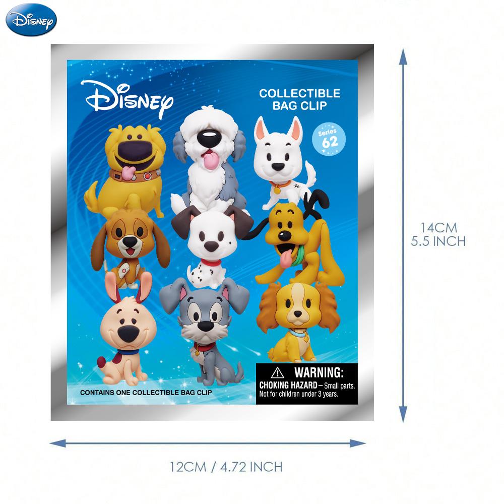 Disney Cute Dog Blind Bag 1PC Officially Licensed PVC Keychain Blind Box 3D Figurine Bag Clip Charms Anime Figure Collector Keyring Backpack Decor Lucky Little Brother Pluto Tramp Lady Max Dug Bolt Copper Percy Nana