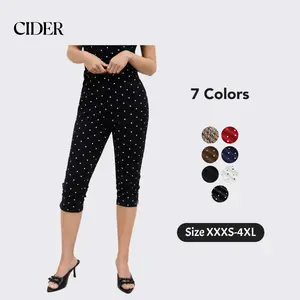Cider Polka Dot Stretch Capri SummerWins Dealsforyou