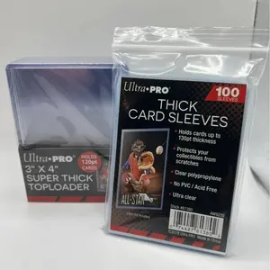 Ultra Pro 3X4 Thick Toploaders 120pt Point 1 Pack of 10 AND 100 Thick Sleeves