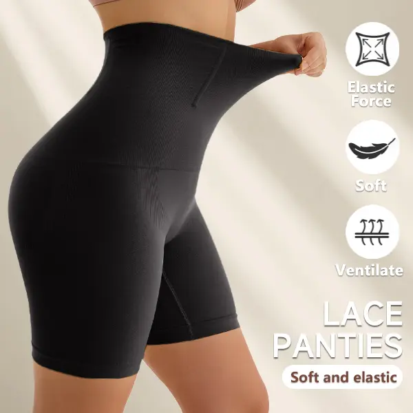 Women’s Shapewear Shorts, High-Waisted Seamless Stretch Tummy-Control Body Shaper with Full-Coverage Thigh Design