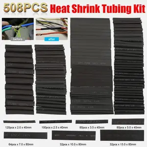 508Pcs Heat Shrink Tubing Insulation Shrinkable Tube 3:1 Wire Cable Sleeve Kit with 7 Sizes 2.0mm to 13.0mm for Waterproof and Long-lasting Protection