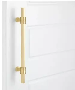 New 8" Satin Brass Brady Back-to-Back Brass Door Pull Set By Signature Hardware