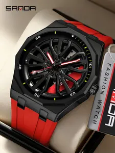 Men's Quartz Watch, Rotating Dial Design, Waterproof & Luminous Night Vision, Fashionable Sports Style, Ideal for Students, Luminous Analog Watch, Sporty Waterproof Watch, Casual Trendy Wristwatch, Modern Waterproof Watch