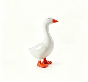 Desk Goose 7 Inch Desktop Goose Statue, Cute Resin Figurine with Magnetic Beak, Funny Home Office Desk Decor & Key Tool Holder, Perfect Valentine's Day Housewarming Gift for Women