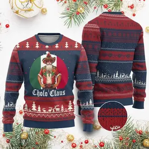 Mexico Santa Cholo Claus Ugly Christmas Sweater Knitwear Menswear