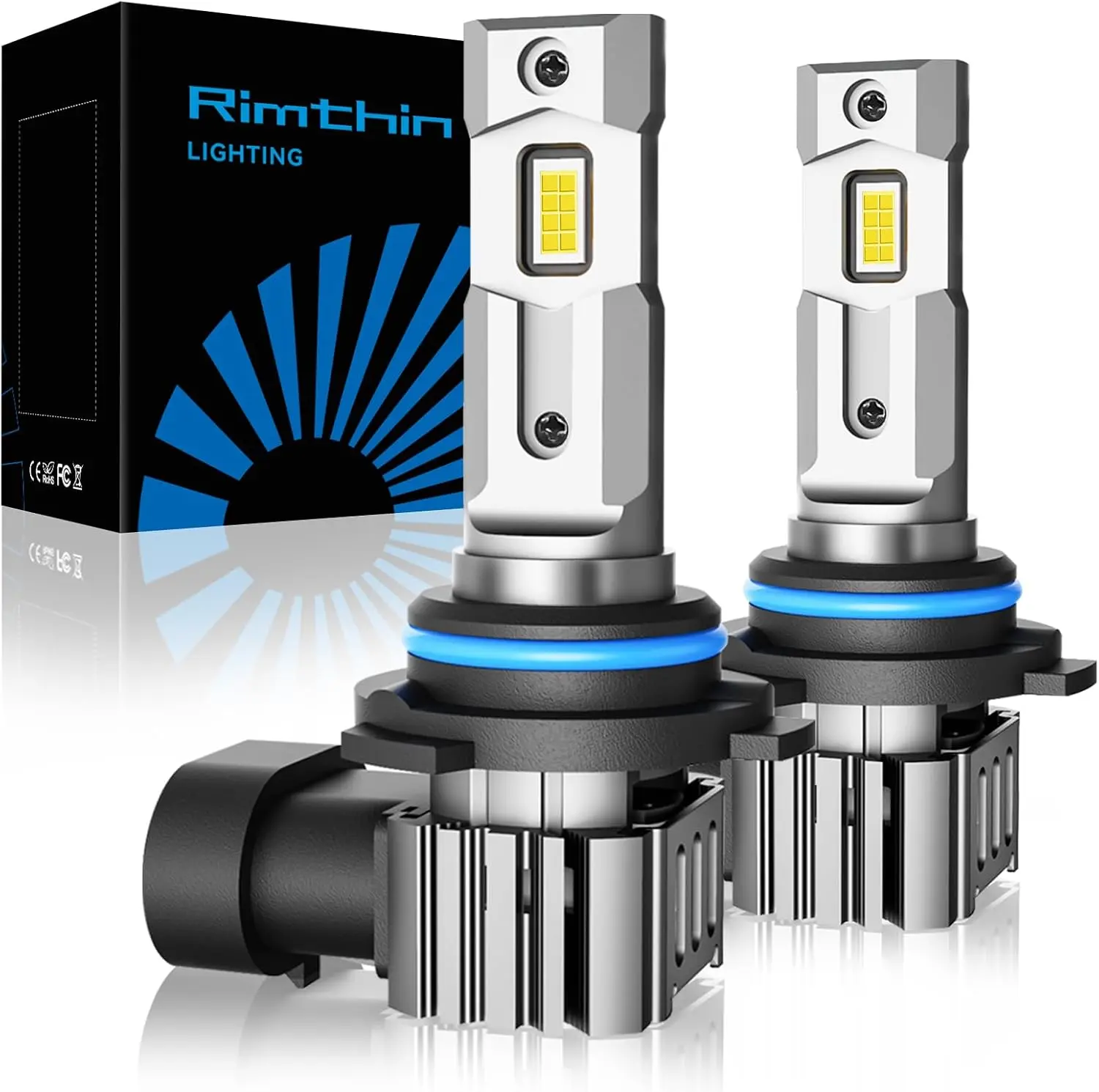 Rimthin 9005/HB3 H11/H8/H9/9007/H13 LED Headlight Bulbs Combo Cool White Light, Plug and Play Replacement Bulbs